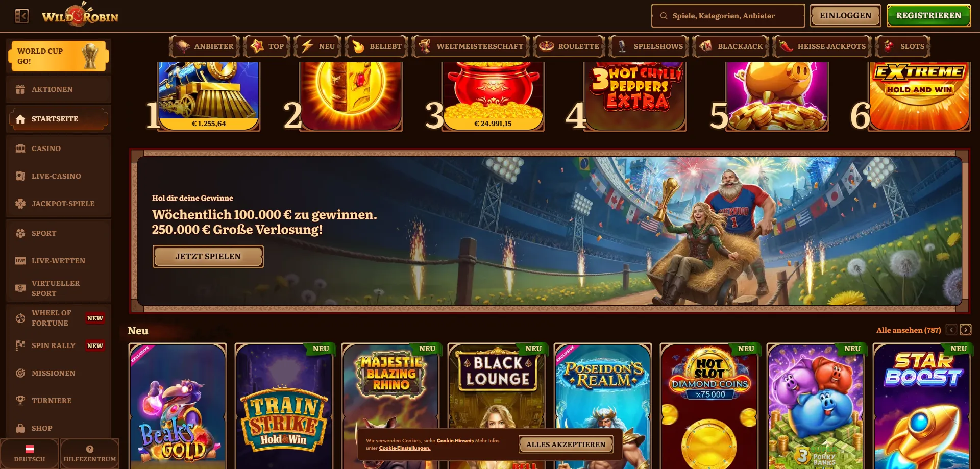 WildRobin Casino App – Mobile Gaming für österreichische Spieler