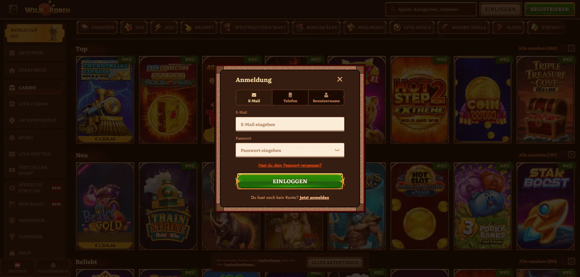 WildRobin Casino Live Casino – Live Dealer Spiele für österreichische Spieler